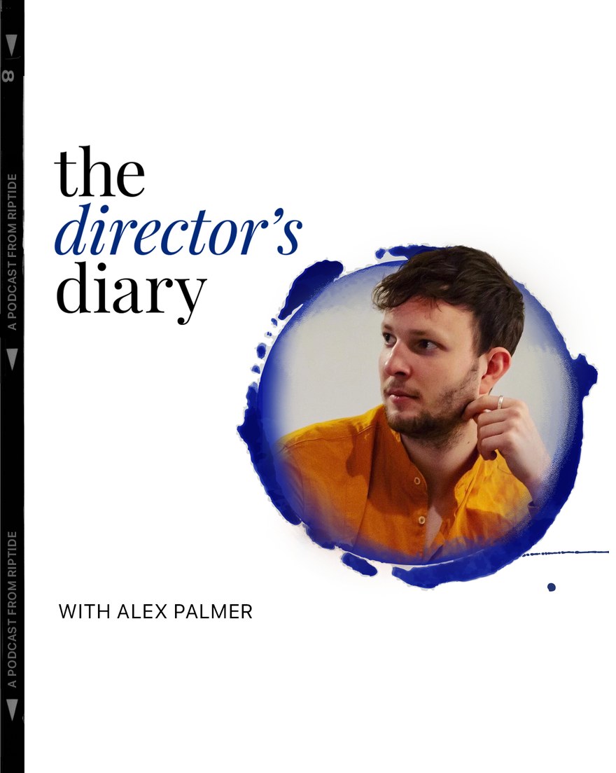 The Director's Diary podcast artwork, a figure in a misty forest, lit from behind
