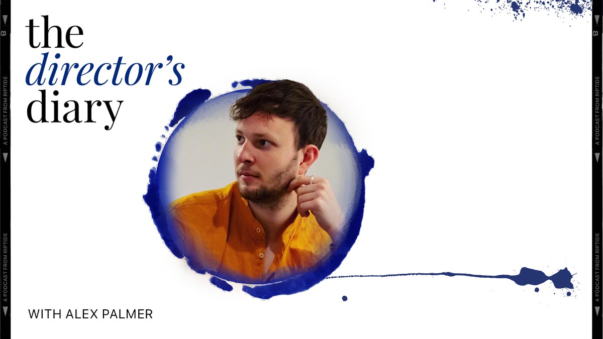 The Director's Diary podcast artwork, a figure in a misty forest, lit from behind